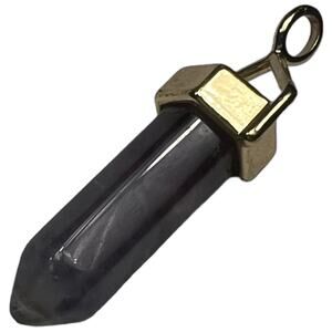 Purple Amethyst Crystal Point Pendant Gold Tone Bail Modern Healing Stone Raw